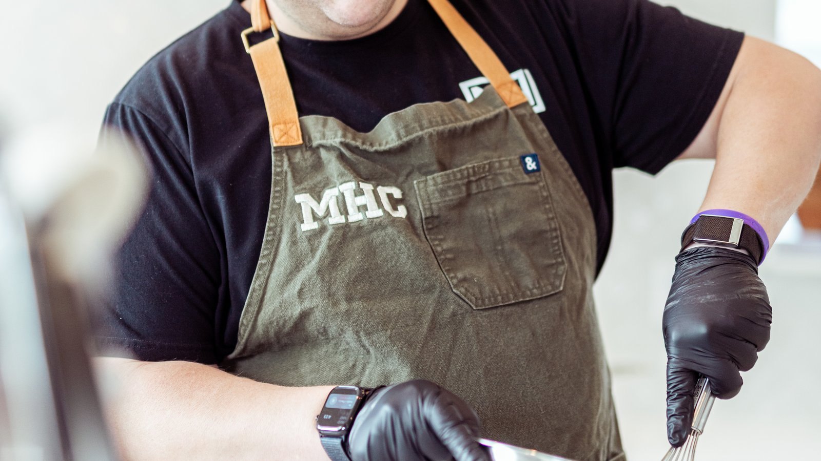 Chef plating by hand